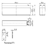 TLV1226F1S Bateria Selada Recarregável 2.6-12 12V 2.6Ah de alta perfomance, com terminais tipo F1 no mesmo lado, medidas 178 x 35 x 61 mm, peso 1 kg, código NCM 85078000, produto importado