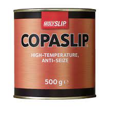 Molyslip Copaslip Composto Anti-Seize, para uso industrial naval e offhsore, temperatura de operação de -40°C a +1100°C (-35°F a +2000°F), disponivel em bisnage 100g e lata 500g, evita fusão entre metais, produto importado, ficha tecnica catalogo datasheet